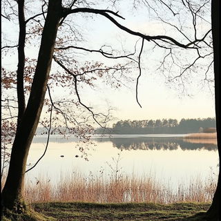 Astralgrass style, Midjourney V6.1: realistic landscape photograph of quiet dawn
