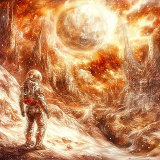 Inkblossom Japonisme style, Midjourney V6.1: cinematic shot from sci-fi movie