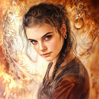 Inkblossom Japonisme style, Midjourney V6.1: photographic portrait of female protagonist