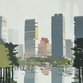 Chromatic Aberration Guild style, Midjourney V6.1: megacity with futuristic bioarchitecture