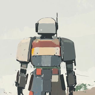 Chromatic Aberration Guild style, Midjourney V6.1: concept art character design of retropunk steam knight