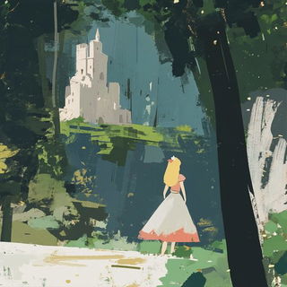 Chromatic Aberration Guild style, Midjourney V6.1: retro fairy-tale illustration
