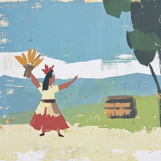 Chromatic Aberration Guild style, Midjourney V6.1: traditional folk art