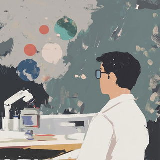 Chromatic Aberration Guild style, Midjourney V6.1: editorial illustration for popular scientific magazine cover