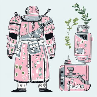 Cloudcut Gneiss style, Midjourney V6.1: concept art character design of retropunk steam knight