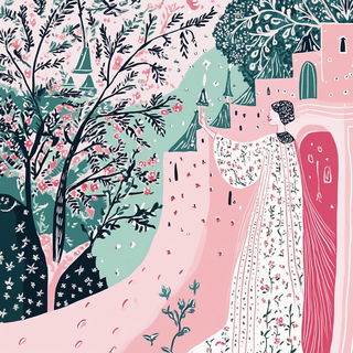 Cloudcut Gneiss style, Midjourney V6.1: retro fairy-tale illustration