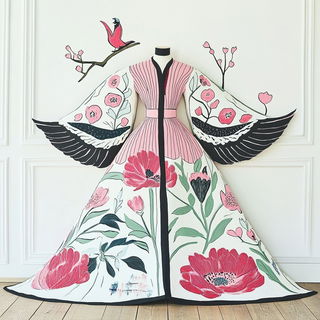 Cloudcut Gneiss style, Midjourney V6.1: haute-couture fashion outfit