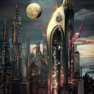 Aerialaqueduct style, Midjourney V6.1: megacity with futuristic bioarchitecture