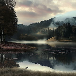Aerialaqueduct style, Midjourney V6.1: realistic landscape photograph of quiet dawn