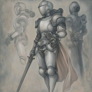 Atlasdream style, Midjourney V6.1: concept art character design of retropunk steam knight