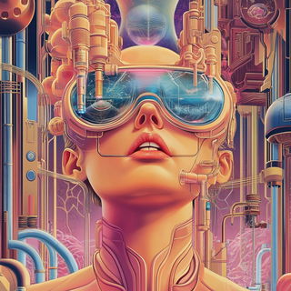 Turquoisefolklore style, Midjourney V6.1: editorial illustration for popular scientific magazine cover