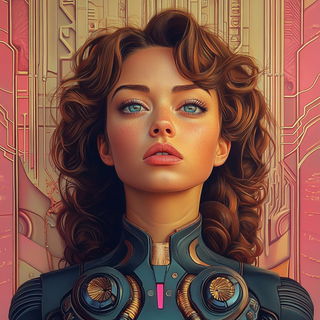 Turquoisefolklore style, Midjourney V6.1: photographic portrait of female protagonist