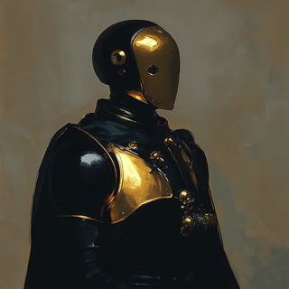 Cinechromia style, Midjourney V6.1: concept art character design of retropunk steam knight