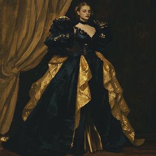 Cinechromia style, Midjourney V6.1: haute-couture fashion outfit