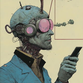 Fossilfolk Chromatism style, Midjourney V6.1: editorial illustration for popular scientific magazine cover