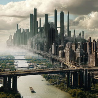 Radial Neon Bunraku style, Midjourney V6.1: megacity with futuristic bioarchitecture