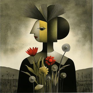 Botanomarble style, Midjourney V6.1: traditional folk art
