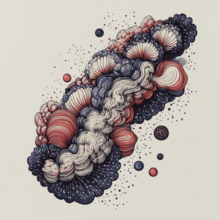 Charcoalwetland style, Midjourney V6.1: abstract 3D render