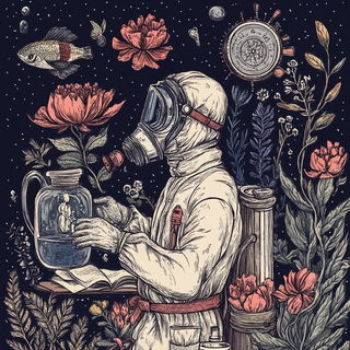 Charcoalwetland style, Midjourney V6.1: editorial illustration for popular scientific magazine cover