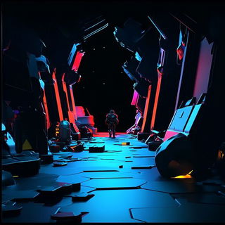Inkpanorama style, Midjourney V6.1: cinematic shot from sci-fi movie