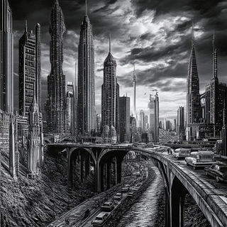 Prussian Goldsalt style, Midjourney V6.1: megacity with futuristic bioarchitecture