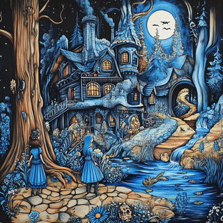 Smogchromatic style, Midjourney V6.1: retro fairy-tale illustration