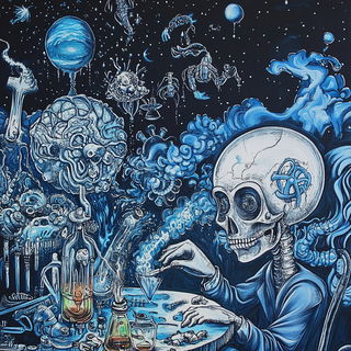 Smogchromatic style, Midjourney V6.1: editorial illustration for popular scientific magazine cover
