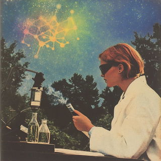 Cumulocelestial style, Midjourney V6.1: editorial illustration for popular scientific magazine cover