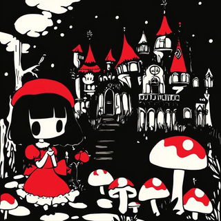 Biolume Crashcountry style, Midjourney V6.1: retro fairy-tale illustration