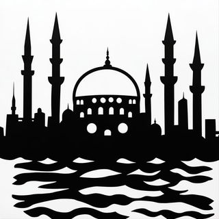 Biolume Crashcountry style, Midjourney V6.1: bold minimalist logo design for Istanbul city municipal services