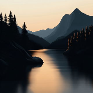 Cloudvault Illumination style, Midjourney V6.1: realistic landscape photograph of quiet dawn
