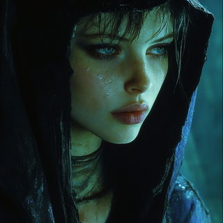 Galehaven Tableau style, Midjourney V6.1: photographic portrait of female protagonist