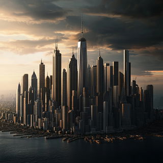 Rainbaritone style, Midjourney V6.1: megacity with futuristic bioarchitecture