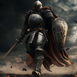 Rainbaritone style, Midjourney V6.1: concept art character design of retropunk steam knight