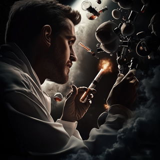 Rainbaritone style, Midjourney V6.1: editorial illustration for popular scientific magazine cover