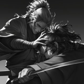 Rainbaritone style, Midjourney V6.1: black-and-white manga comic strip