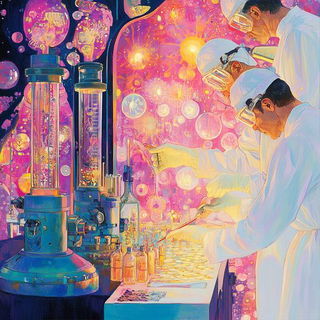 Chronofilm Junction style, Midjourney V6.1: editorial illustration for popular scientific magazine cover