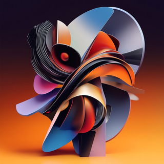 Screenprint Monsoon Shrine style, Midjourney V6.1: abstract 3D render