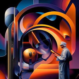 Screenprint Monsoon Shrine style, Midjourney V6.1: editorial illustration for popular scientific magazine cover