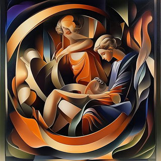 Screenprint Monsoon Shrine style, Midjourney V6.1: classical 18th-century oil painting