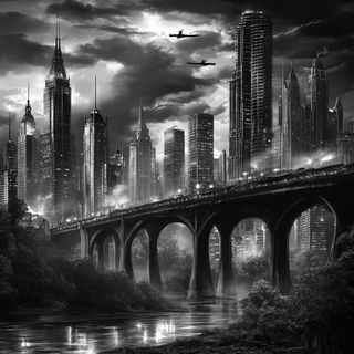 Domelacquer style, Midjourney V6.1: megacity with futuristic bioarchitecture