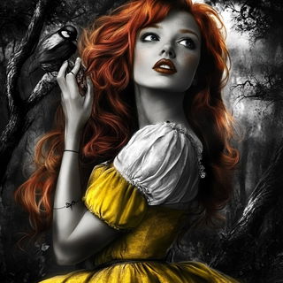 Domelacquer style, Midjourney V6.1: retro fairy-tale illustration