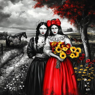 Domelacquer style, Midjourney V6.1: traditional folk art