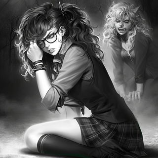 Domelacquer style, Midjourney V6.1: black-and-white manga comic strip