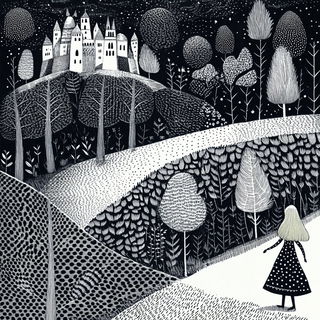 Rainbow Weftlands style, Midjourney V6.1: retro fairy-tale illustration