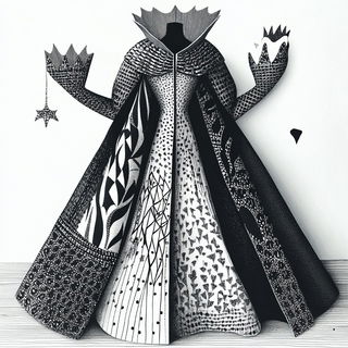 Rainbow Weftlands style, Midjourney V6.1: haute-couture fashion outfit