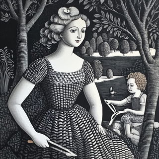 Rainbow Weftlands style, Midjourney V6.1: classical 18th-century oil painting