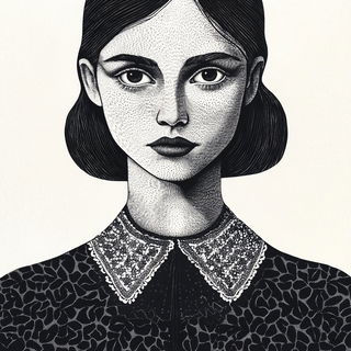 Rainbow Weftlands style, Midjourney V6.1: photographic portrait of female protagonist