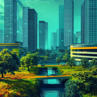 Sculptural Chromagrotto style, Midjourney V6.1: megacity with futuristic bioarchitecture