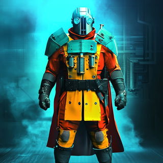 Sculptural Chromagrotto style, Midjourney V6.1: concept art character design of retropunk steam knight